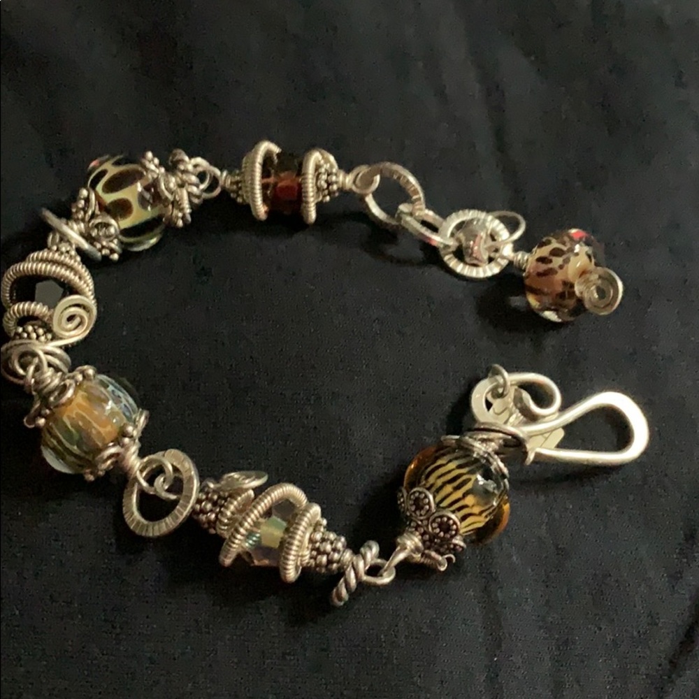 Sterling silver with hand made glass beads